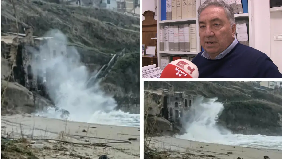 La furia del mare sulla Chiesetta di Piedigrotta, il sindaco di Pizzo: «Ingresso già vietato per il maltempo, a breve via al restauro»\n