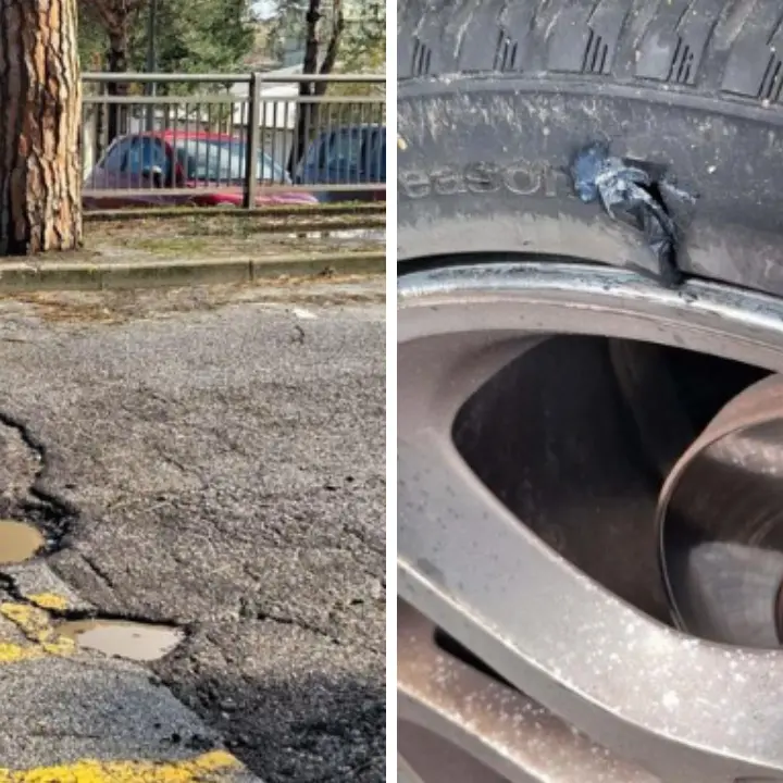 Profonda buca in viale della Pace a Vibo: le auto ci rimettono gli pneumatici e fanno la gioia dei gommisti\n
