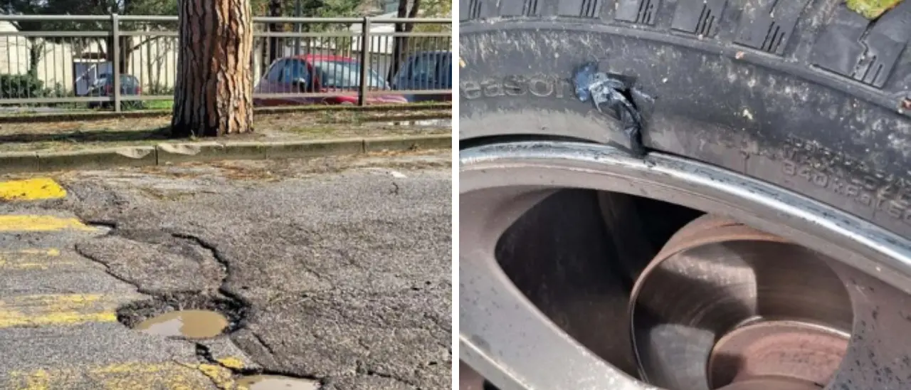 Profonda buca in viale della Pace a Vibo: le auto ci rimettono gli pneumatici e fanno la gioia dei gommisti\n