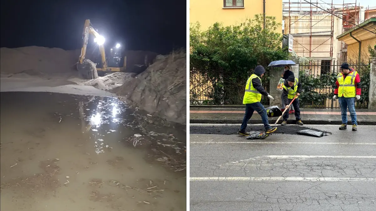 <p>Gli interventi alla foce del fosso Antonucci e per riempire le buche nelle strade</p>\\n
