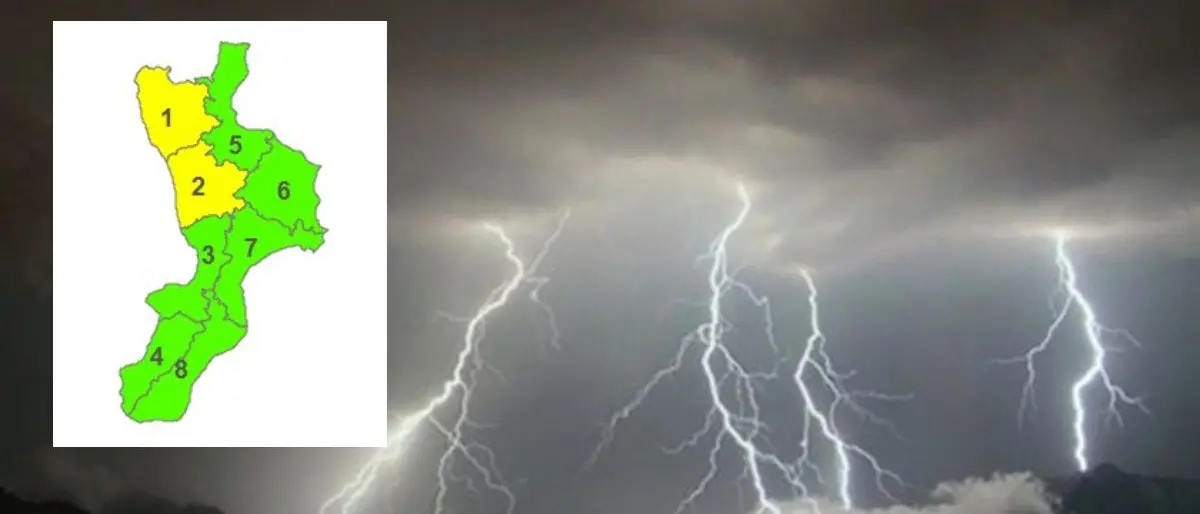 Allerta meteo gialla nel Cosentino, verde nel resto della Calabria: rischio temporali e possibili esondazioni\n