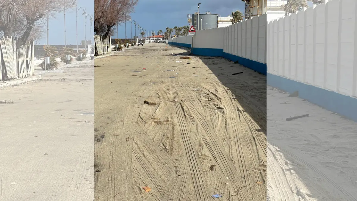 Vibo Marina, ora la sabbia chi la toglie (e chi paga) il Comune o il Porto? Il dilemma sulla rena che copre via Vespucci\n