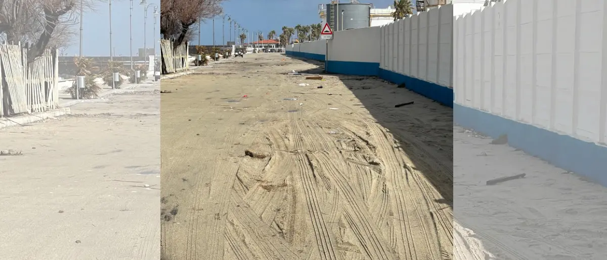 Vibo Marina, ora la sabbia chi la toglie (e chi paga) il Comune o il Porto? Il dilemma sulla rena che copre via Vespucci\n
