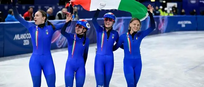 Olimpiadi: Italia argento nella staffetta femminile short track. Per Fontana è la 14esima medaglia