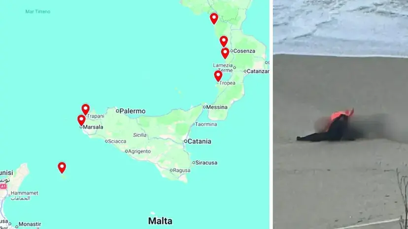 La mappa dei cadaveri sulle coste di Calabria e Sicilia: il mare racconta la tragedia invisibile\n