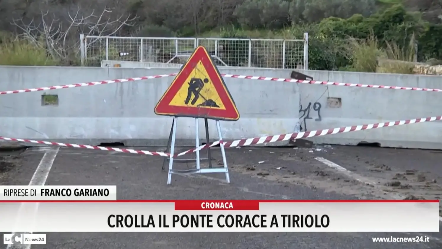 Crolla il ponte Corace a Tiriolo