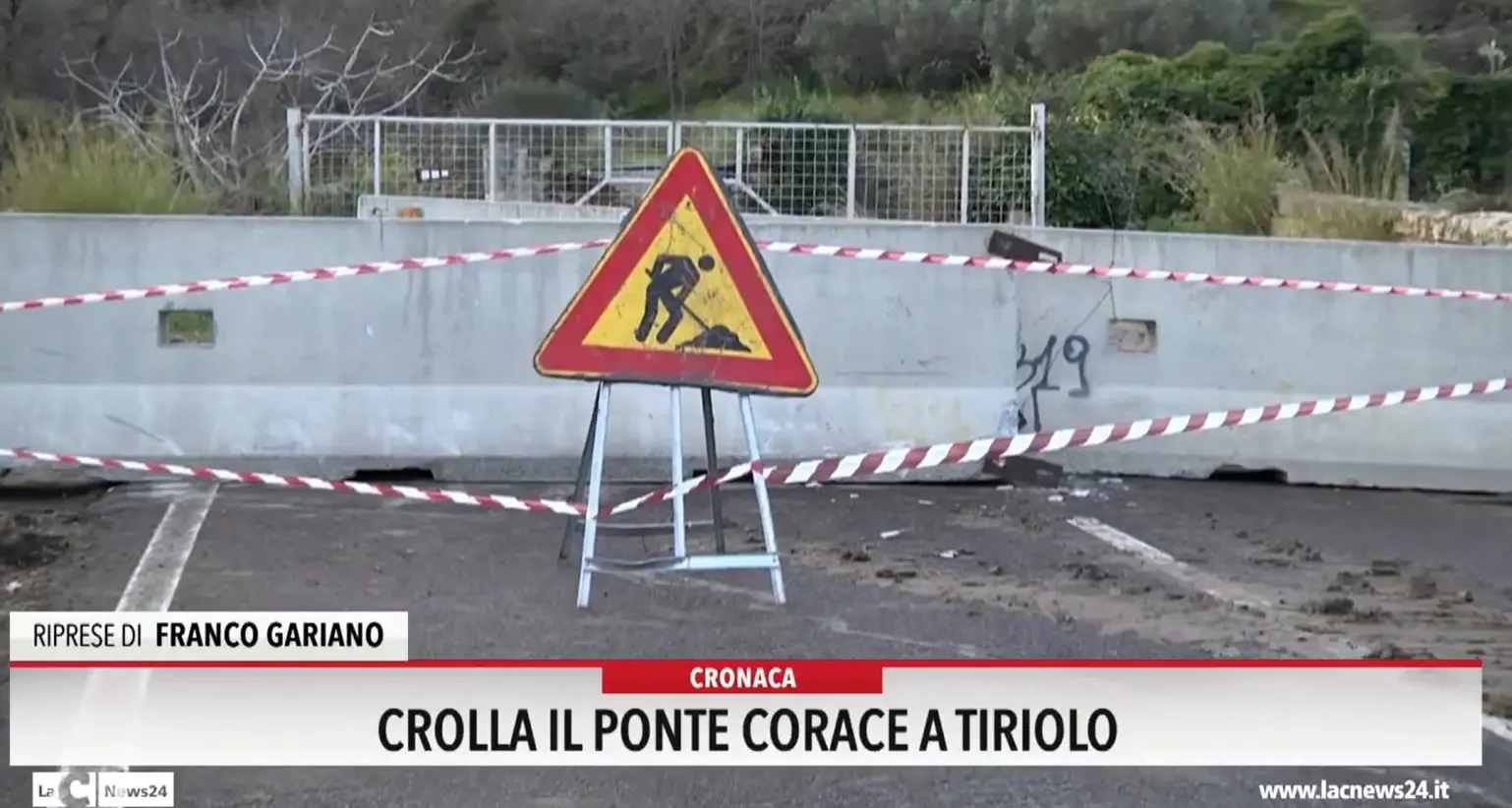 Crolla il ponte Corace a Tiriolo