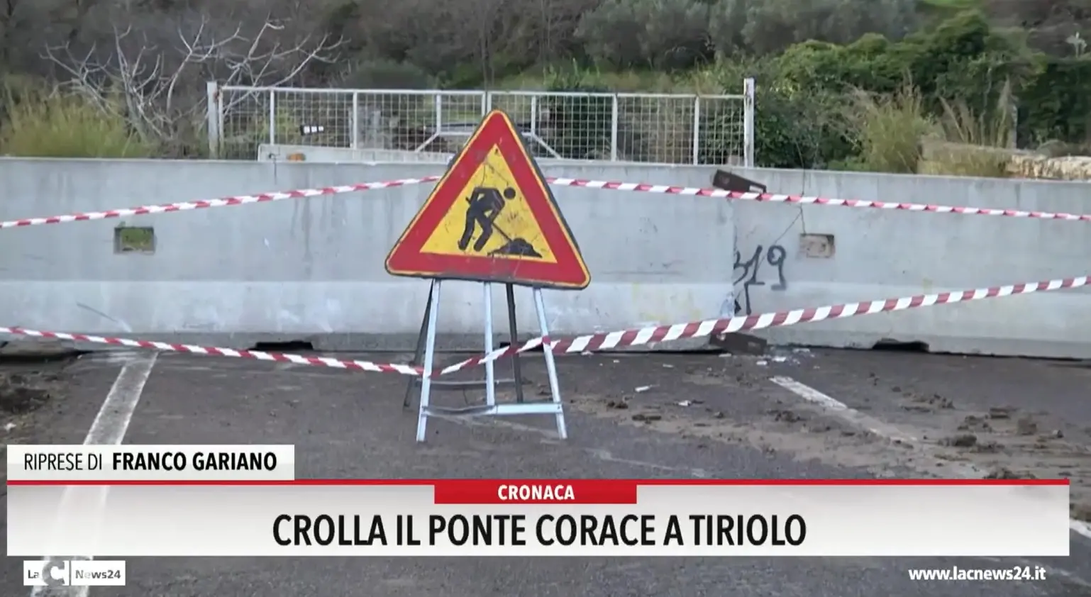 Crolla il ponte Corace a Tiriolo