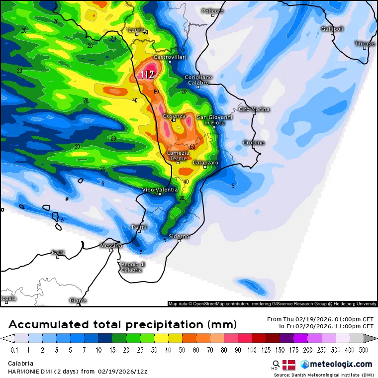 Nuovo ciclone sulla Calabria, arriva Pedro: piogge forti e vento fino a 80 km/h\n