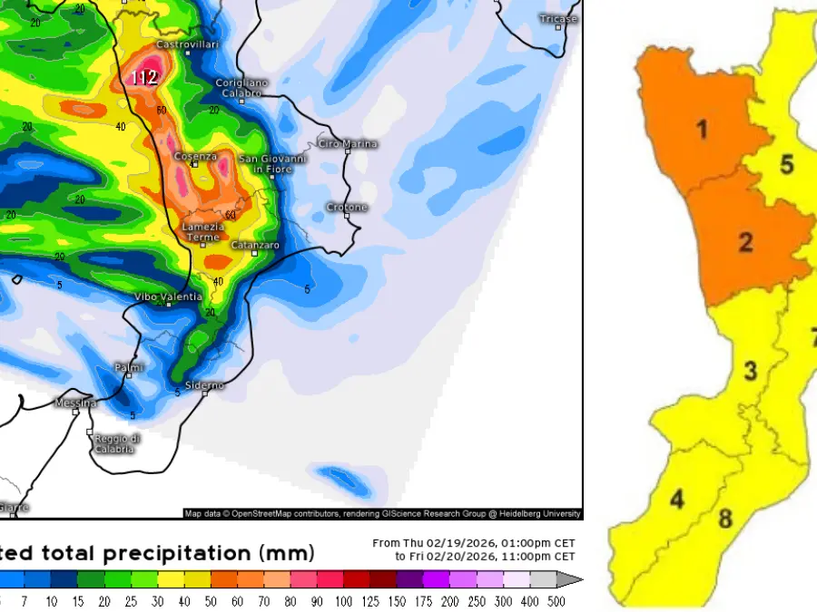 Arriva Pedro, l’ultimo ciclone sulla Calabria: da stasera piogge intense e forte vento. Allerta arancione nel Cosentino