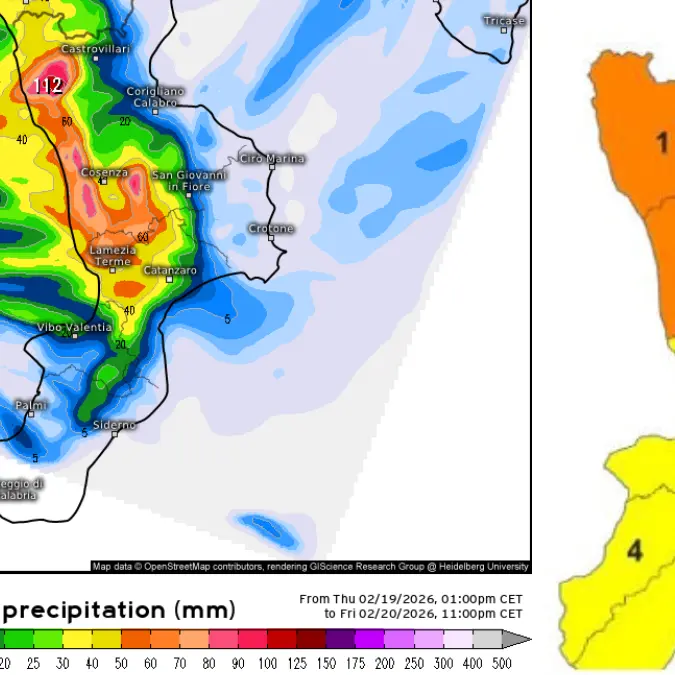 Arriva Pedro, l’ultimo ciclone sulla Calabria: da stasera piogge\u00A0intense e forte vento. Allerta arancione nel Cosentino\u00A0\n