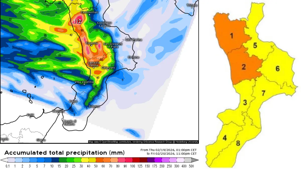 Arriva Pedro, l’ultimo ciclone sulla Calabria: da stasera piogge\u00A0intense e forte vento. Allerta arancione nel Cosentino\u00A0\n