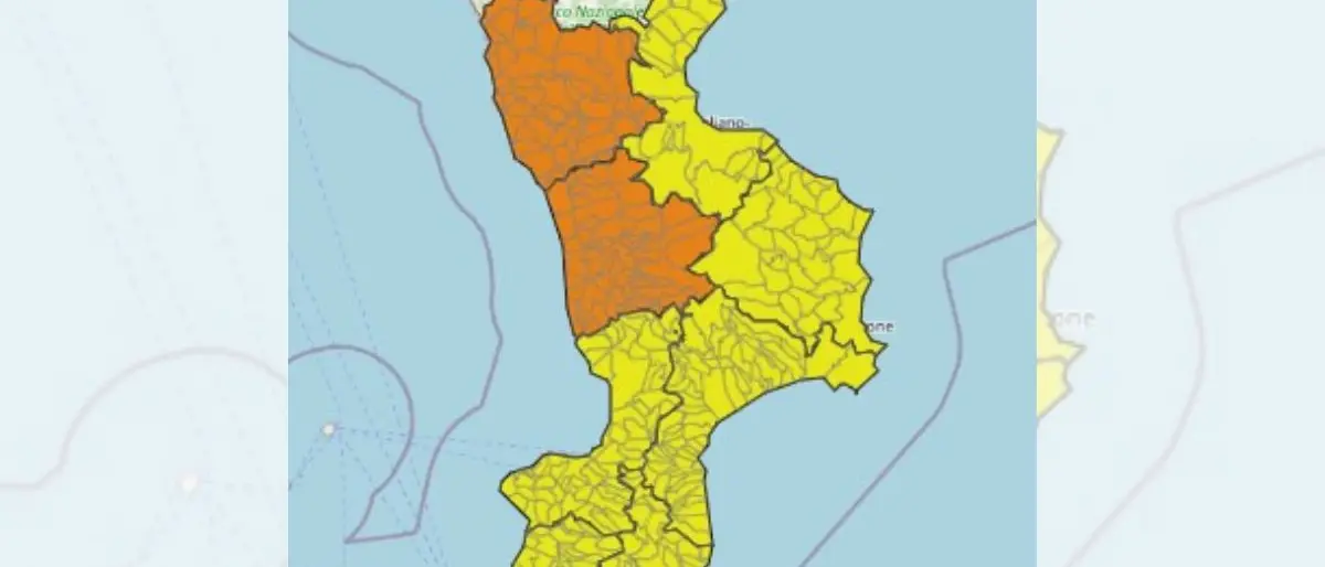 Protezione civile Calabria, allerta arancione su Tirreno cosentino e aree interne