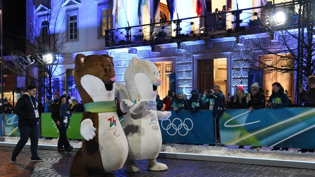 Le mascotte Tina e Milo (foto di FRANCESCA VIECELI- Ipa) , Francesca Vieceli
