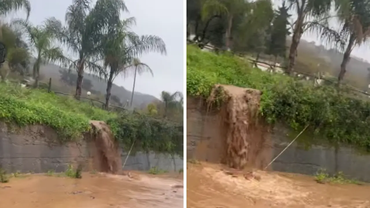 Pioggia torrenziale a Pizzo, un fiume di fango invade la Statale 18 dopo lo svincolo autostradale. Il VIDEO\n