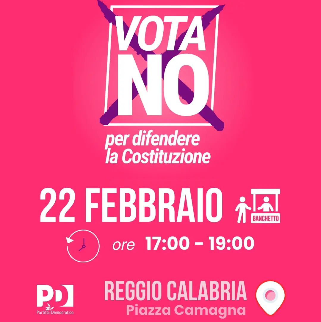 Referendum costituzionale, domenica 22 febbraio banchetto informativo del Pd a Piazza Camagna\n