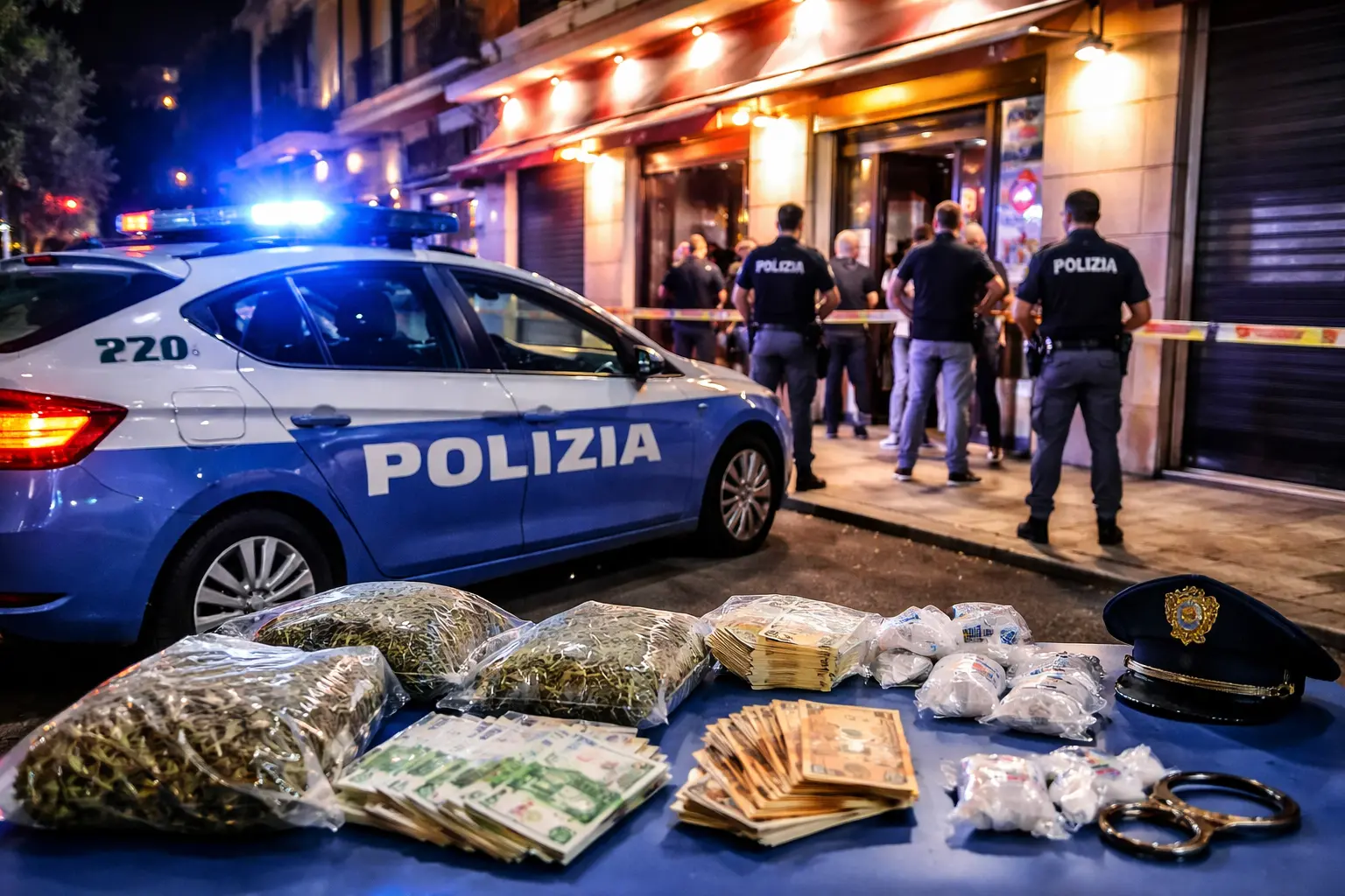 Blitz a tappeto della Polizia a Cosenza: tre arresti, 19 denunce e un locale chiuso per 7 giorni\n