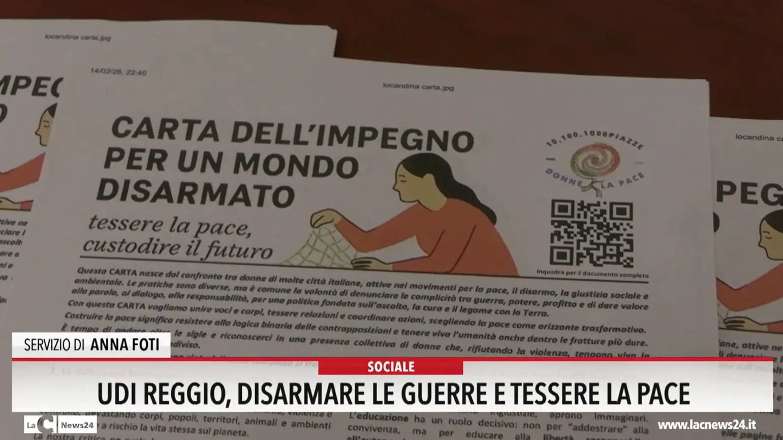 Udi, Reggio: «Disarmare le guerre e tessere la pace»