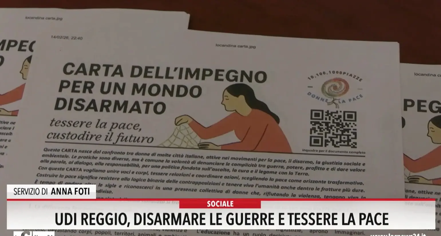 Udi, Reggio: «Disarmare le guerre e tessere la pace»