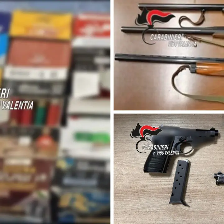 Controlli a tappeto sulla detenzione di\u00A0armi nel Vibonese: sequestri e denunce a Parghelia, Tropea, Nardodipace e Pizzoni\n