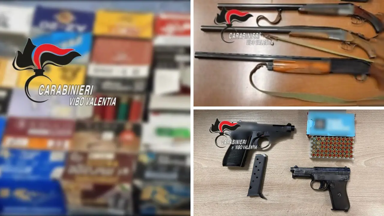 Controlli a tappeto sulla detenzione di\u00A0armi nel Vibonese: sequestri e denunce a Parghelia, Tropea, Nardodipace e Pizzoni\n