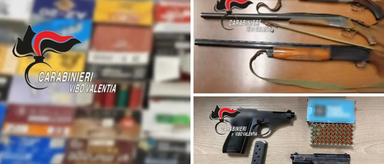 Controlli a tappeto sulla detenzione di\u00A0armi nel Vibonese: sequestri e denunce a Parghelia, Tropea, Nardodipace e Pizzoni\n