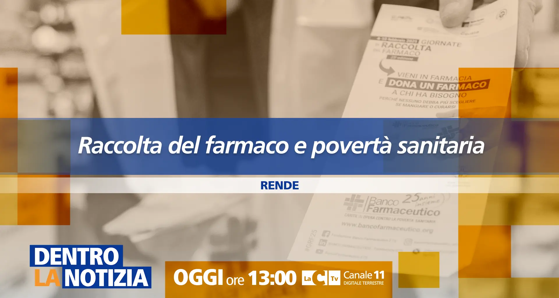 Raccolta del farmaco e povertà sanitaria, 500mila persone senza medicinali: ne parliamo a Dentro la Notizia\n