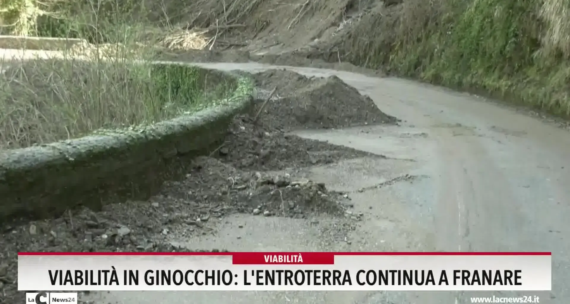 Viabilita in ginocchio, l'entroterra continua a franare