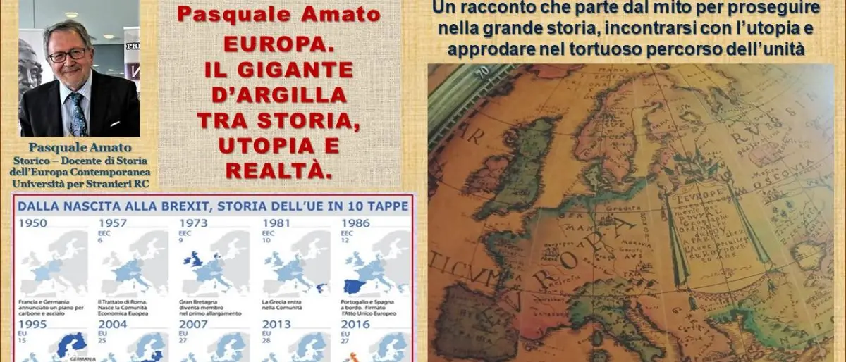 \"Europa, il gigante d’argilla tra storia, utopia e realtà\",\u00A0l’analisi critica dell’Unione Europea di Pasquale Amato\u00A0\n