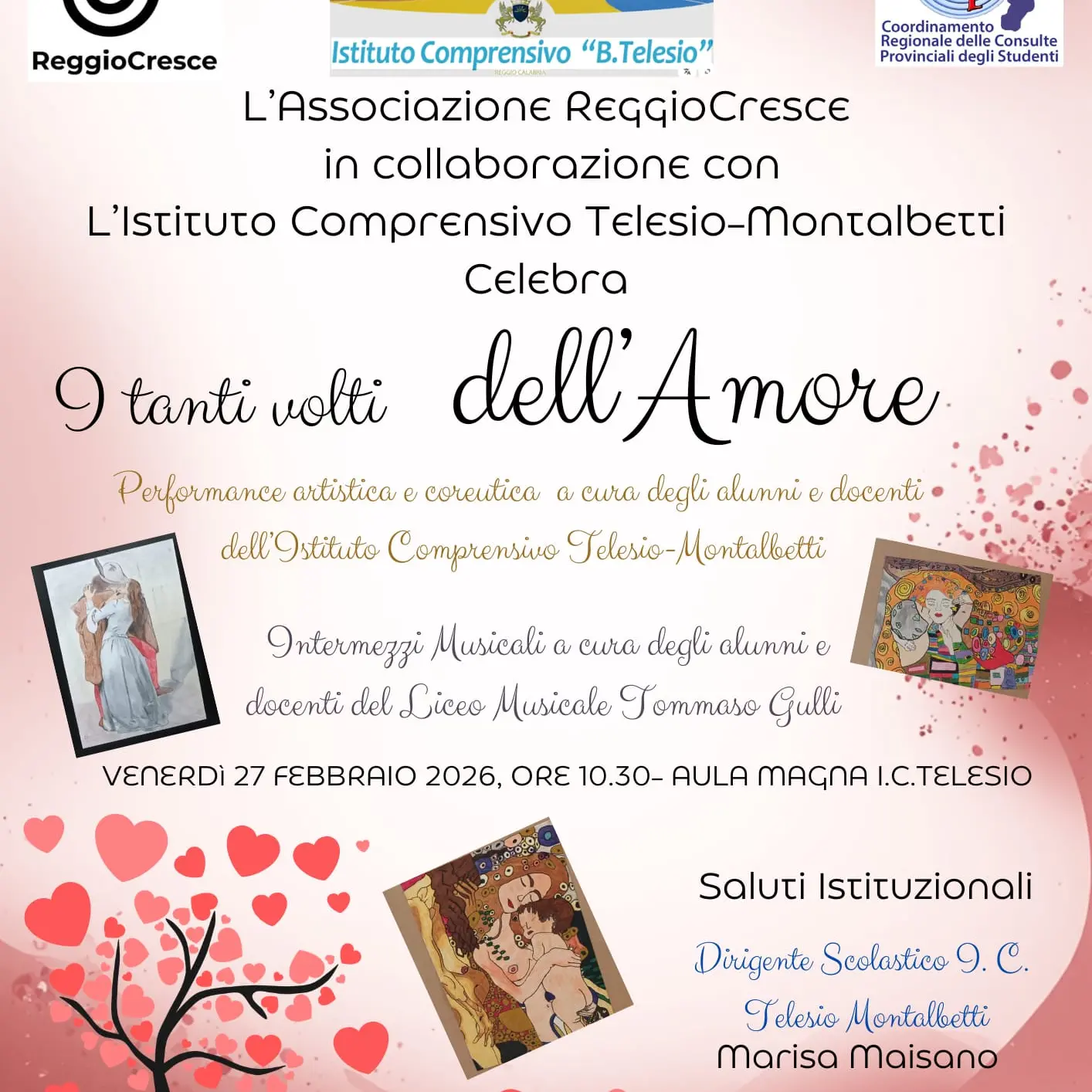 Reggio, il 27 febbraio l’iniziativa\u00A0“I tanti volti dell’Amore”\n