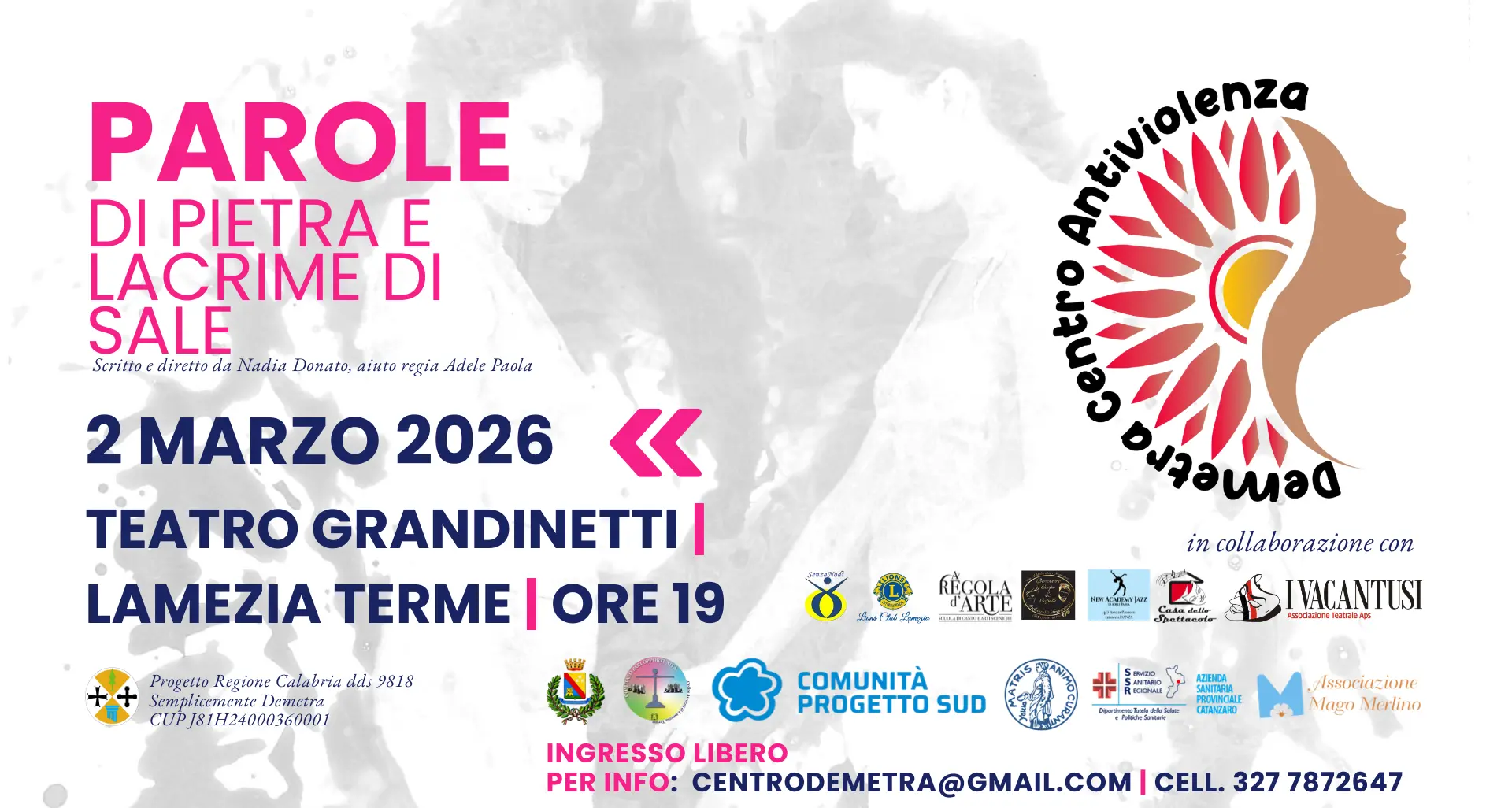 Quando il teatro diventa coscienza collettiva, il 2 marzo in scena al Grandinetti: Parole di pietra e lacrime di sale\n