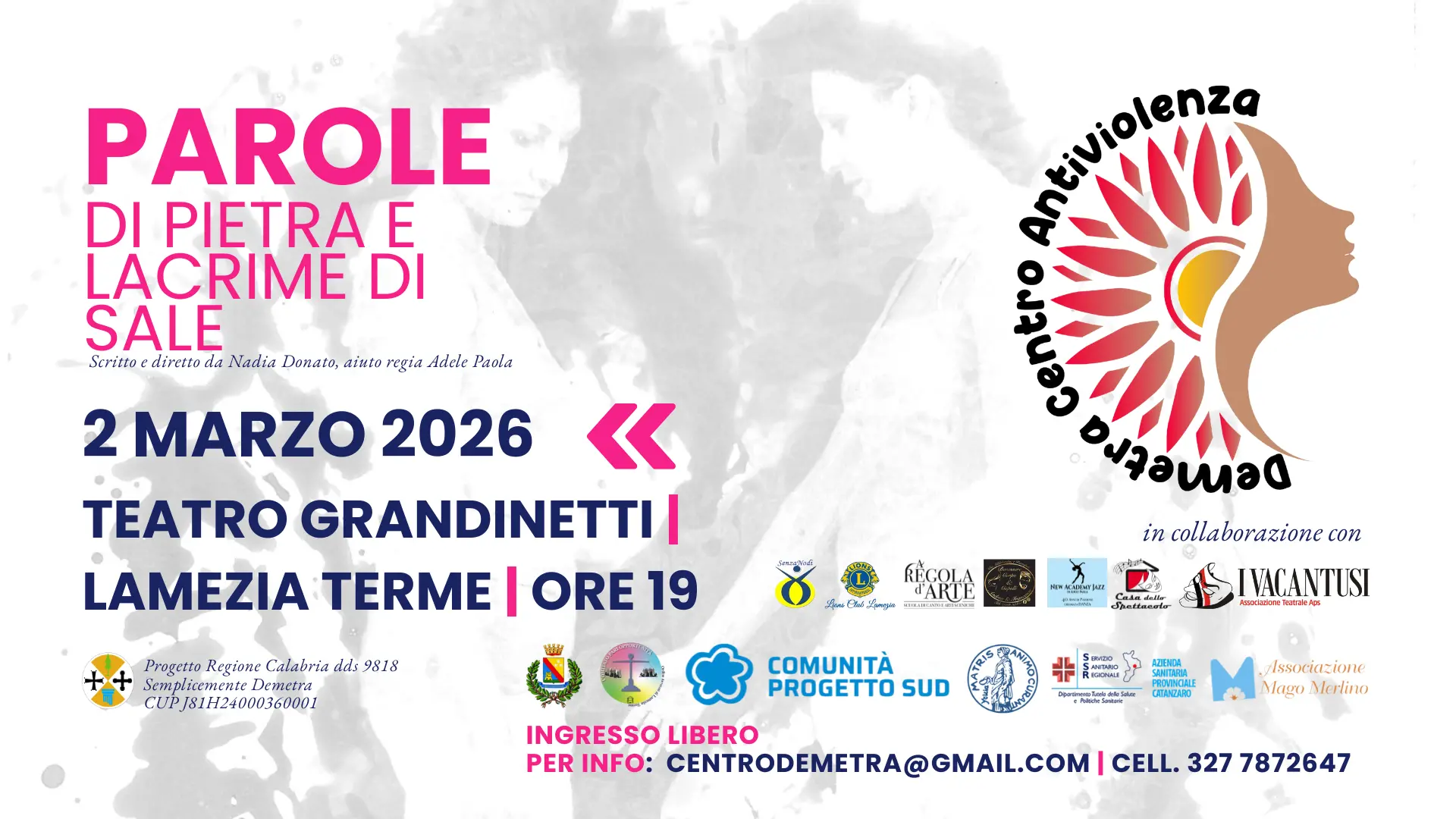 Quando il teatro diventa coscienza collettiva, il 2 marzo in scena al Grandinetti: Parole di pietra e lacrime di sale\n