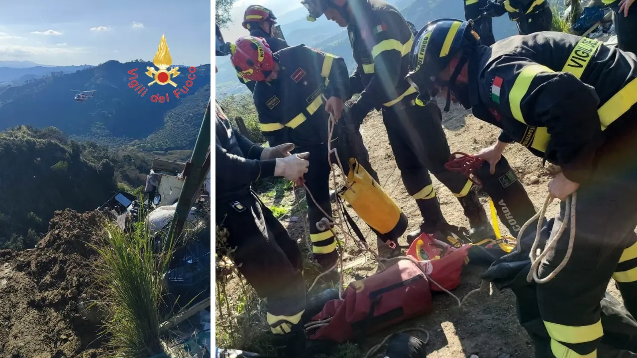 Catanzaro, camion precipita in un burrone per\u00A0diverse centinaia di metri: in corso il recupero del conducente\n