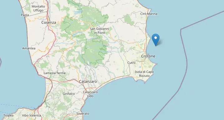 Terremoto a Crotone, scossa di magnitudo 3.5 davanti alla costa\u00A0\n