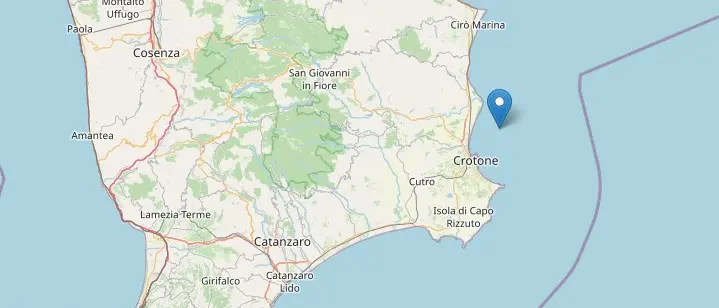 Terremoto a Crotone, scossa di magnitudo 3.5 davanti alla costa ionica calabrese\n
