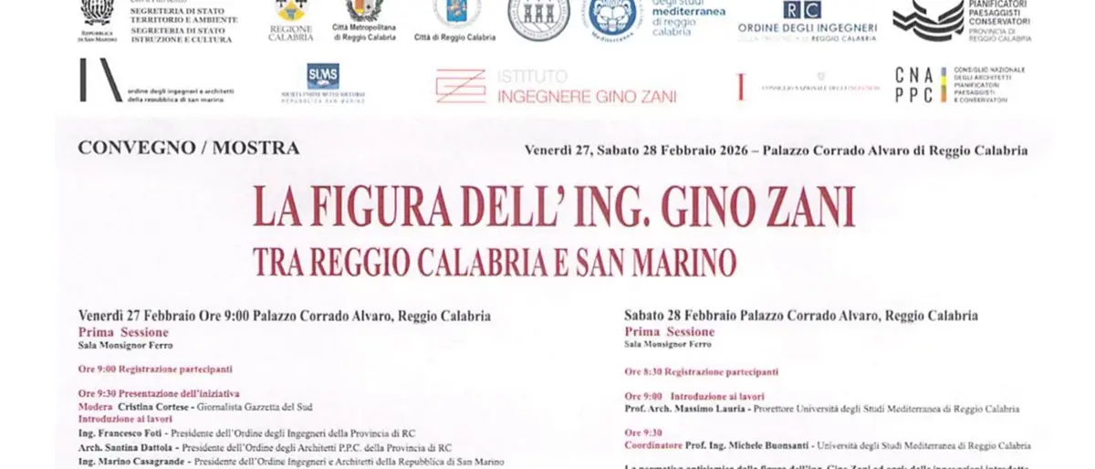 “La figura dell’ingegnere\u00A0Gino Zani tra Reggio Calabria e San Marino” al centro di un convegno e di una mostra\n