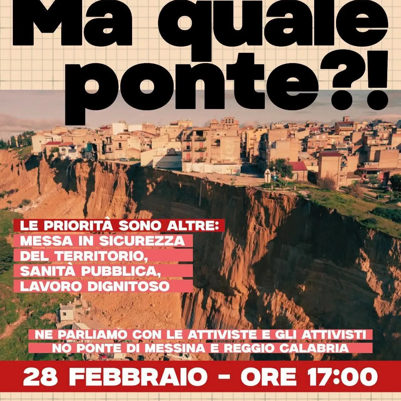 Cosenza, sabato incontro con gli attivisti No Ponte: «Priorità\u00A0a sanità e\u00A0territorio»