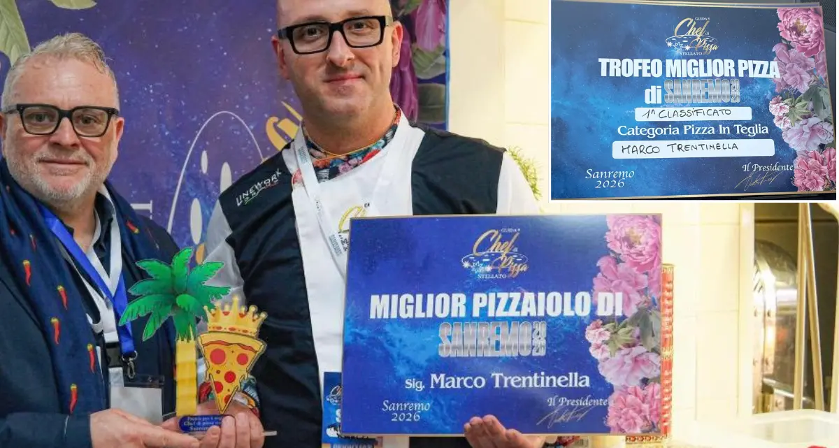 Il pizzaiolo cosentino Marco Trentinella conquista Sanremo: la sua pizza in teglia premiata come la migliore d’Italia\n