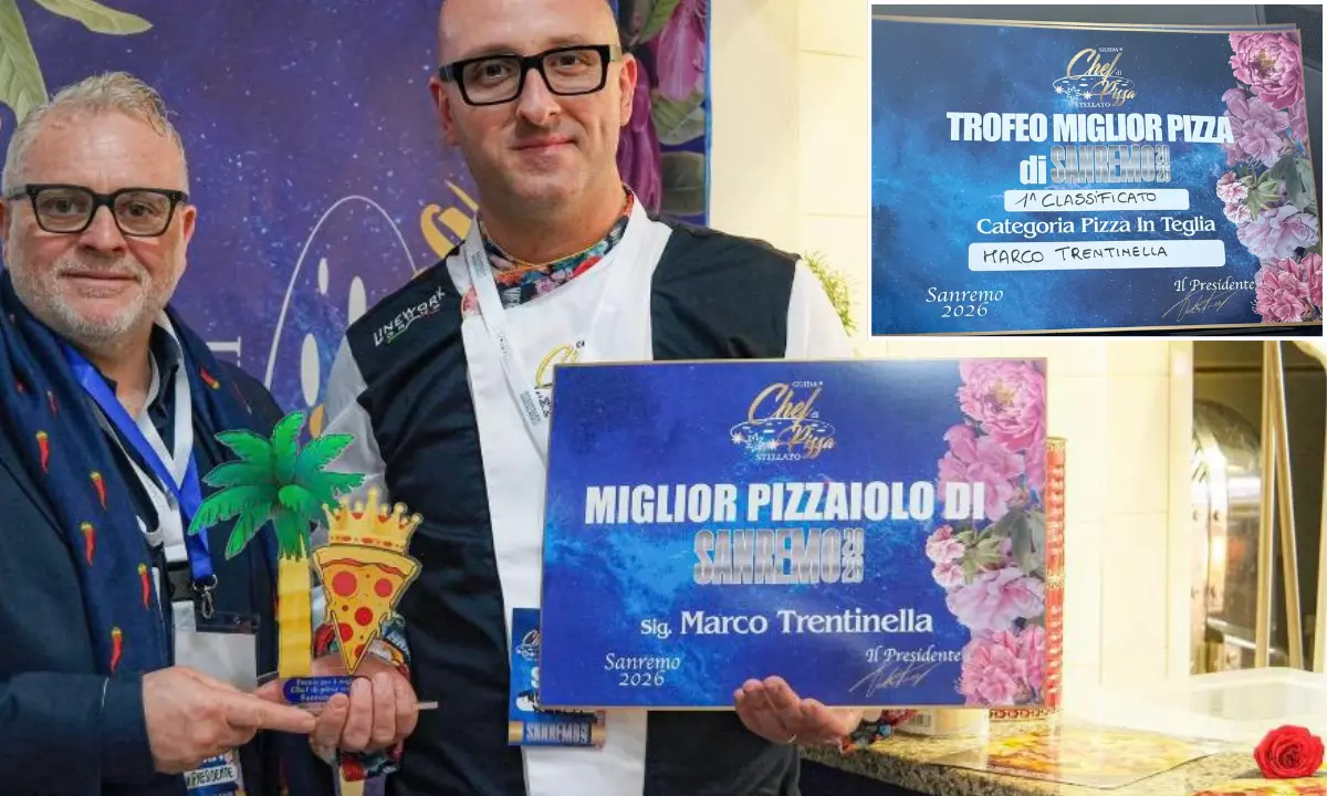 Il pizzaiolo cosentino Marco Trentinella conquista Sanremo: la sua pizza in teglia premiata come la migliore d’Italia\n