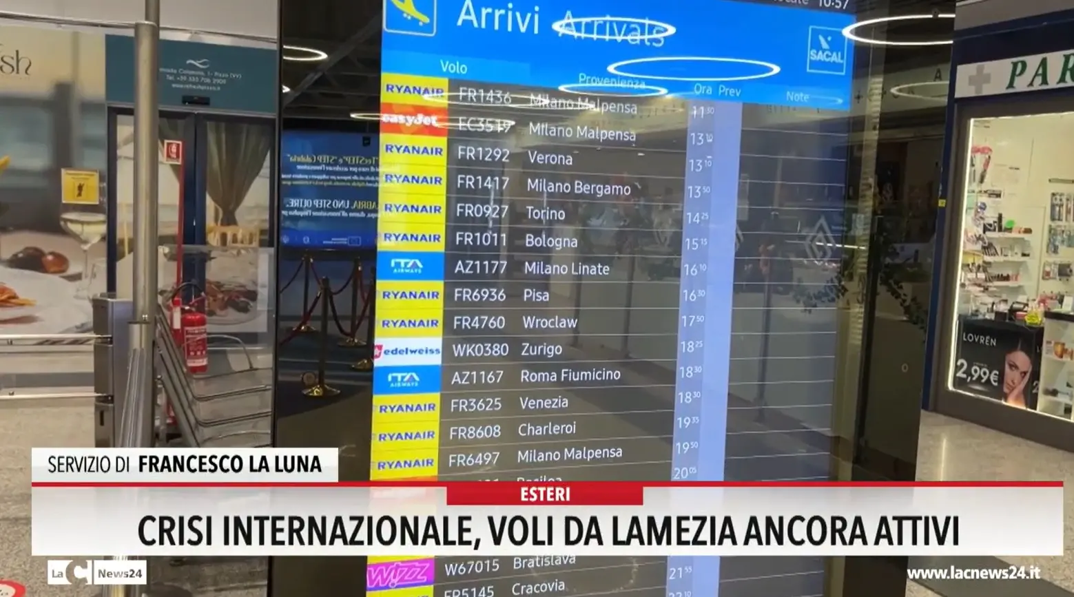 Crisi internazionale, voli da Lamezia ancora attivi