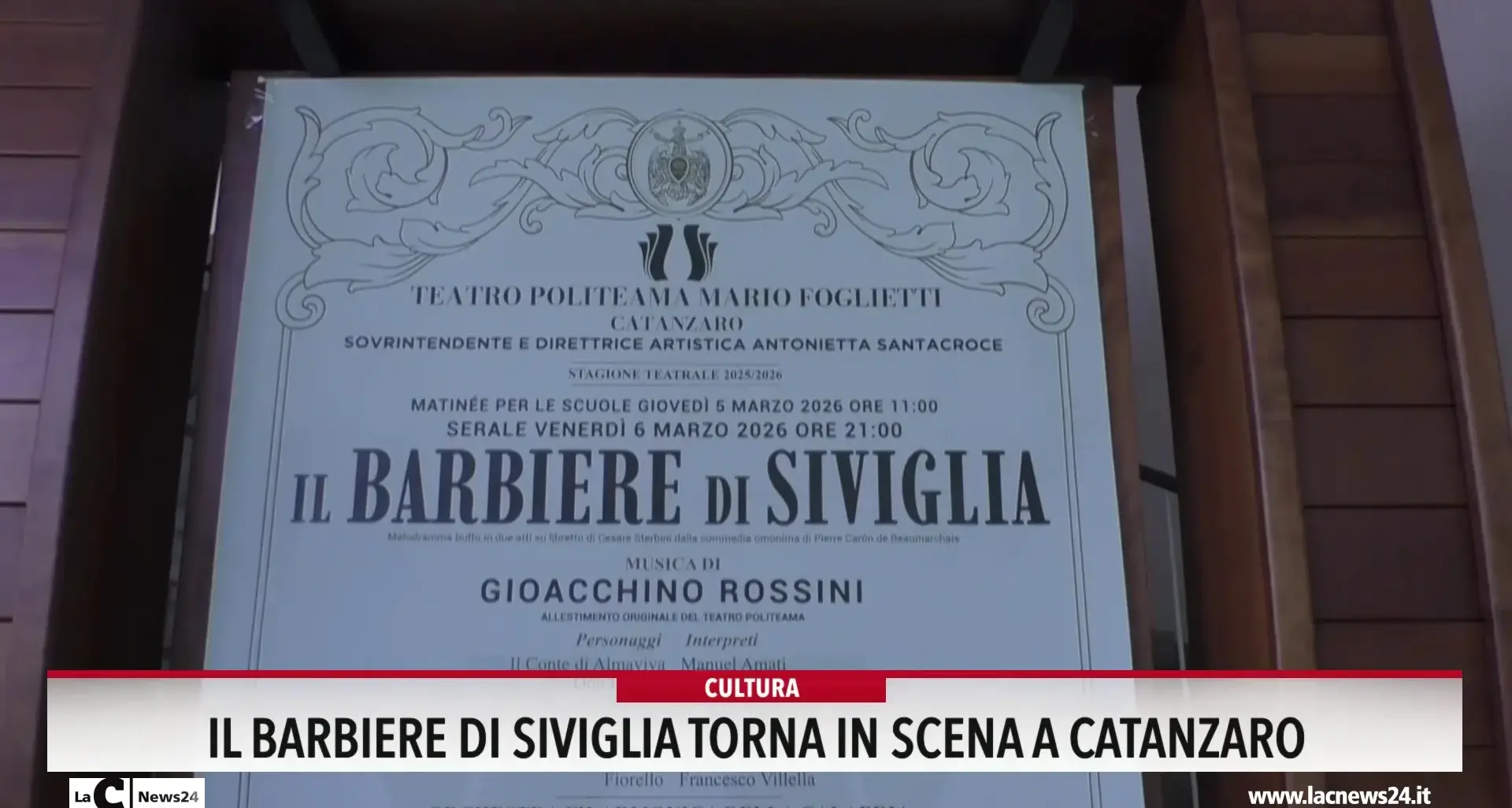 Il Barbiere di Siviglia torna in scena a Catanzaro