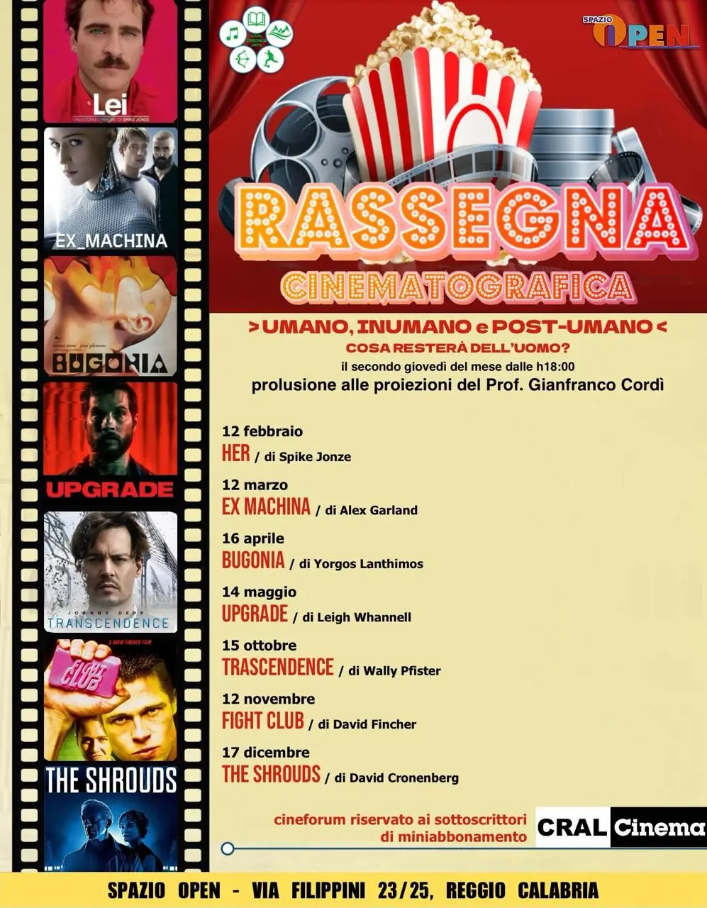 Reggio, prosegue la rassegna cinematografica “Umano, Inumano e Post-umano - Cosa resterà dell’uomo?”\n
