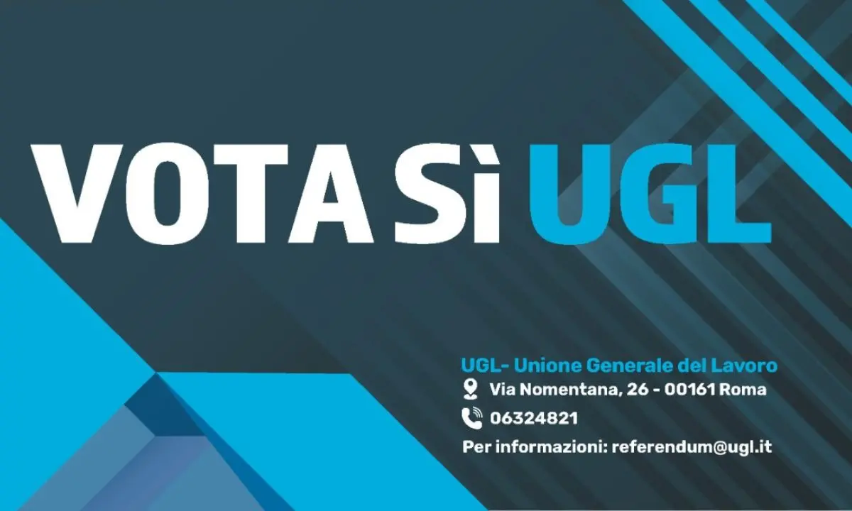 UGL invita al Sì: «Imparzialità, trasparenza e fiducia nella giustizia»\n