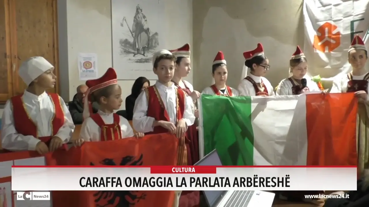 Caraffa omaggia la parlata arbereshe