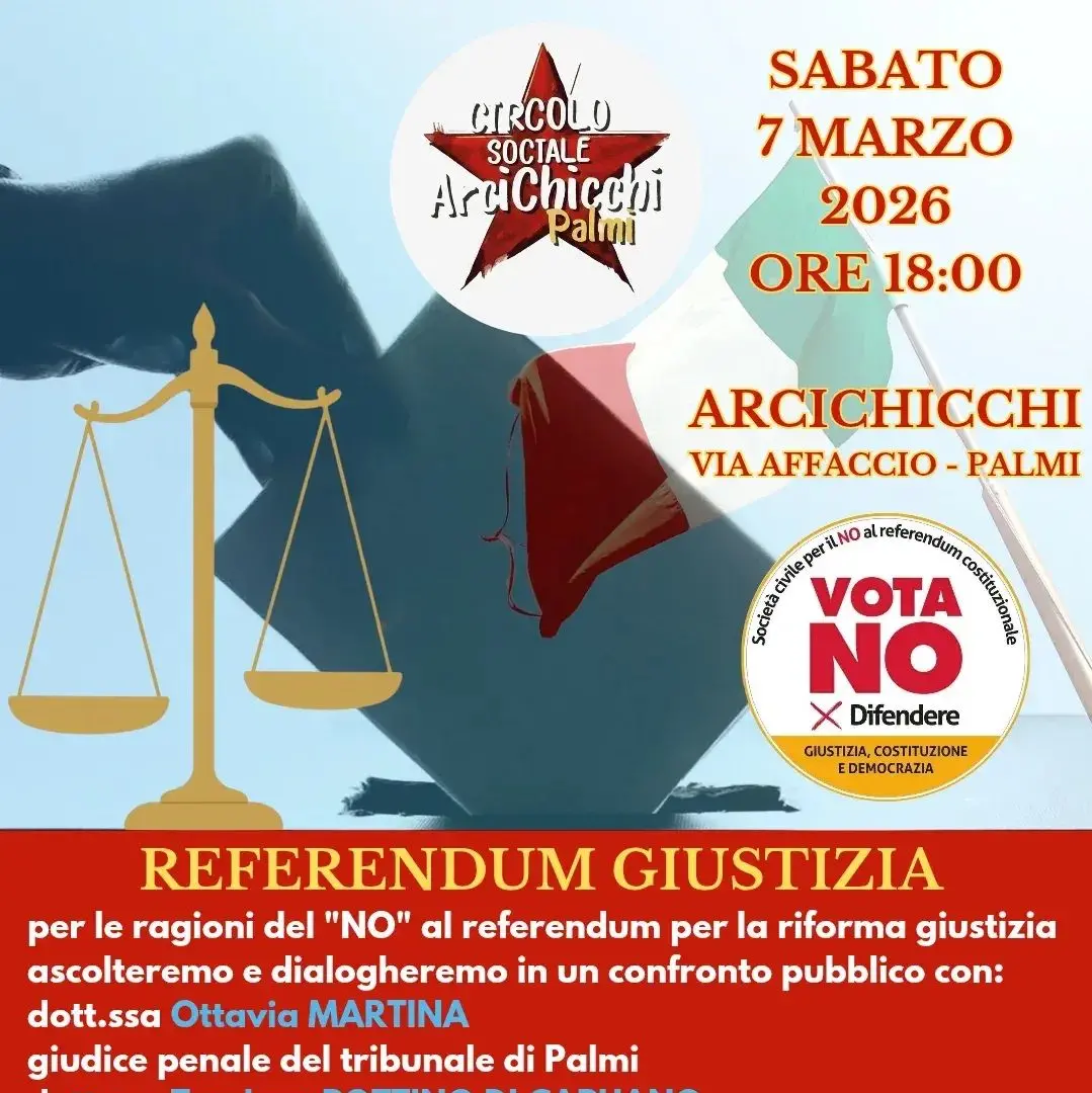 Referendum sulla giustizia: a Palmi un incontro pubblico sulle ragioni del No\n