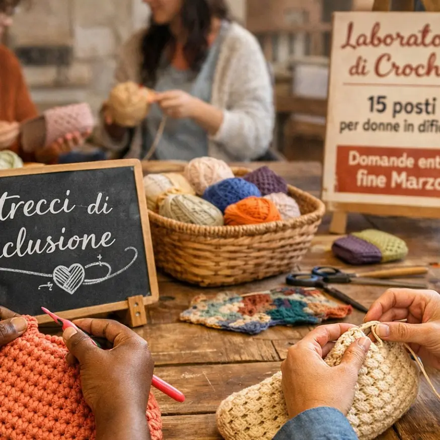 “Intrecci di Inclusione”, domande entro fine marzo per il laboratorio di crochet: 15 posti per donne in condizioni di fragilità\n