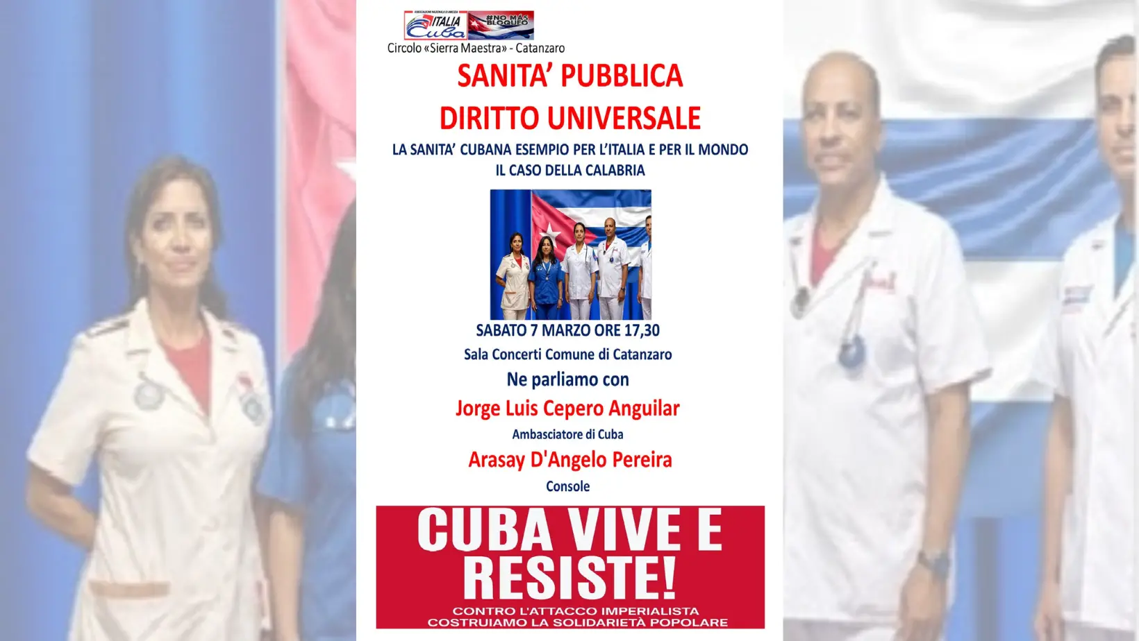 Sanità pubblica diritto universale: a Catanzaro un incontro con l’ambasciatore e la console di Cuba\n