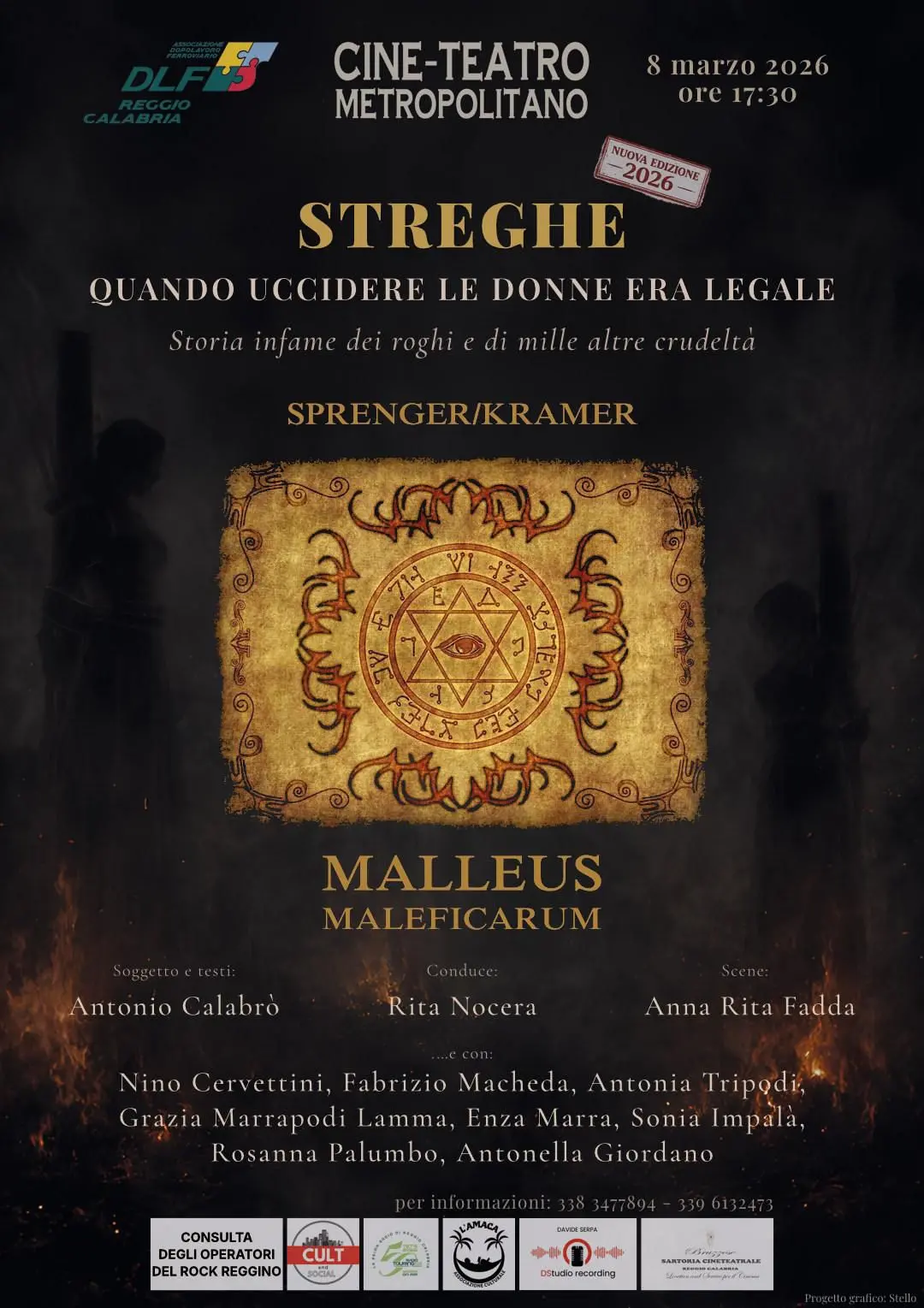 L’8 marzo al Cineteatro Metropolitano “Streghe! Quando uccidere le donne era legale”: teatro e memoria per riflettere sui diritti\n