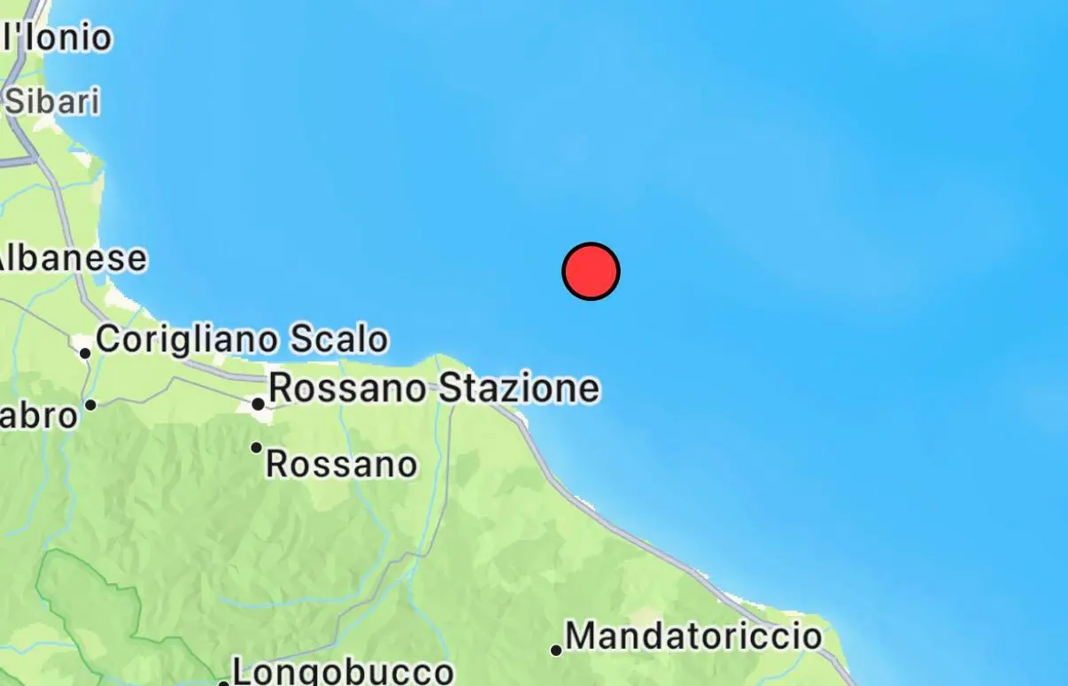 Terremoto avvertito in provincia di Cosenza, scossa di magnitudo 3.9\n
