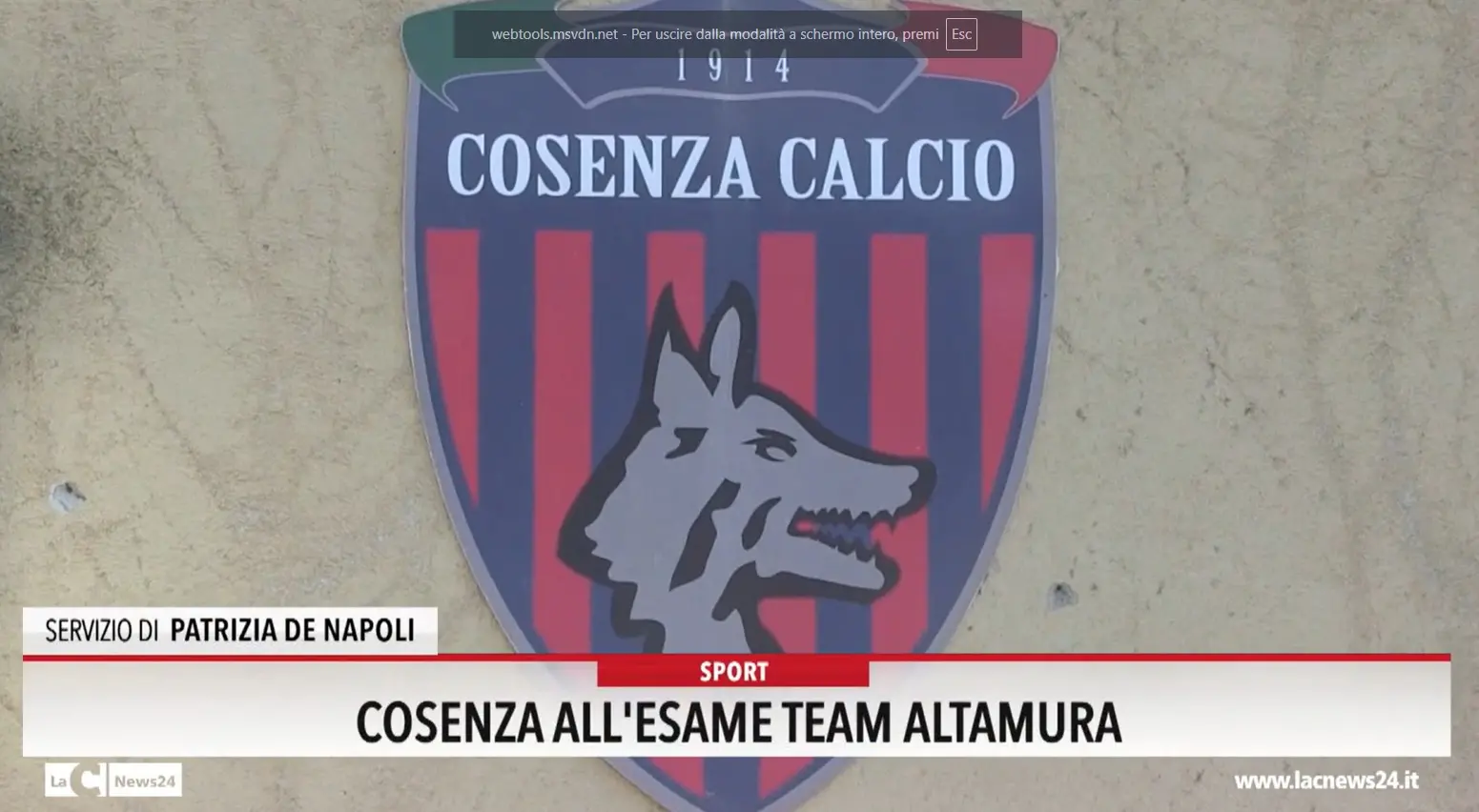 Cosenza all'esame con il team Altamura